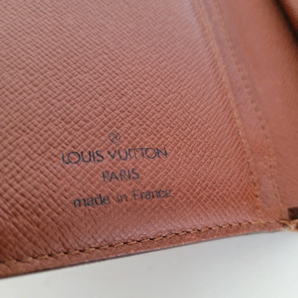 Louis Vuitton Monogram French Wallet Kiss Lock Bifold M61663 Brown TH0070